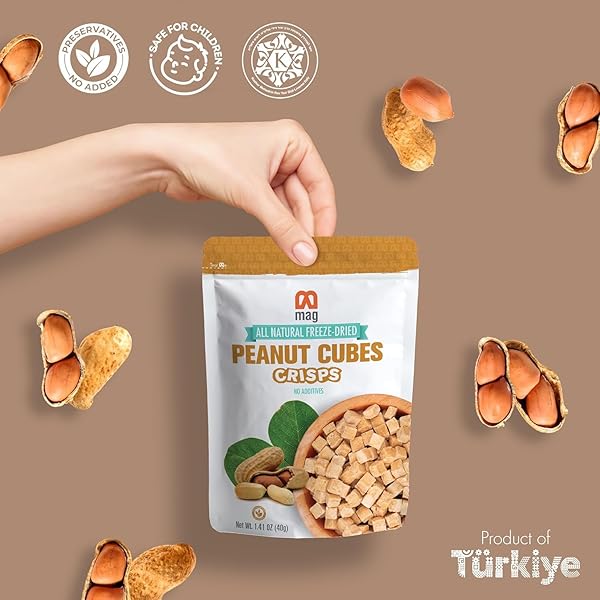 MAG FREEZE DRIED FRUIT CANDY NATURAL PEANUTS CHIPS FRESH AND DEHYDRATED UNSALTED NUTS CUBES FROZEN DRY HEALTY FOOD TRAVEL SNACKS GLUTEN FREE FOR MUESLI SMOOTHIE EXTRA 1 PACK GIFT PACK OF 6 1.41 OZ EACH