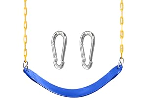 TURFEE Swing for Outdoor Swing Set - Pack of 1 Swing Seat Replacement Kit with Heavy Duty Chains - Backyard Swingset Playground Accessories for Kids (Blue)