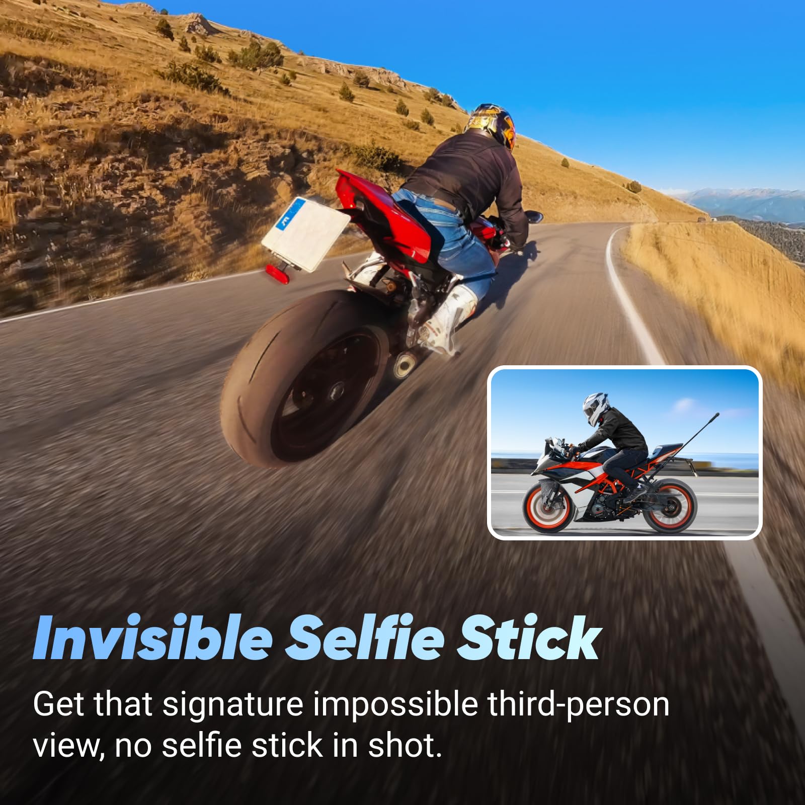 Insta360 X4 Motorcycle Bundle- 8K Waterproof 360 Action Camera, 4K Wide-Angle Video, Invisible Selfie Stick, Removable Lens Guards, 135 Min Battery Life, AI Editing, Stabilization, for Sports, Travel