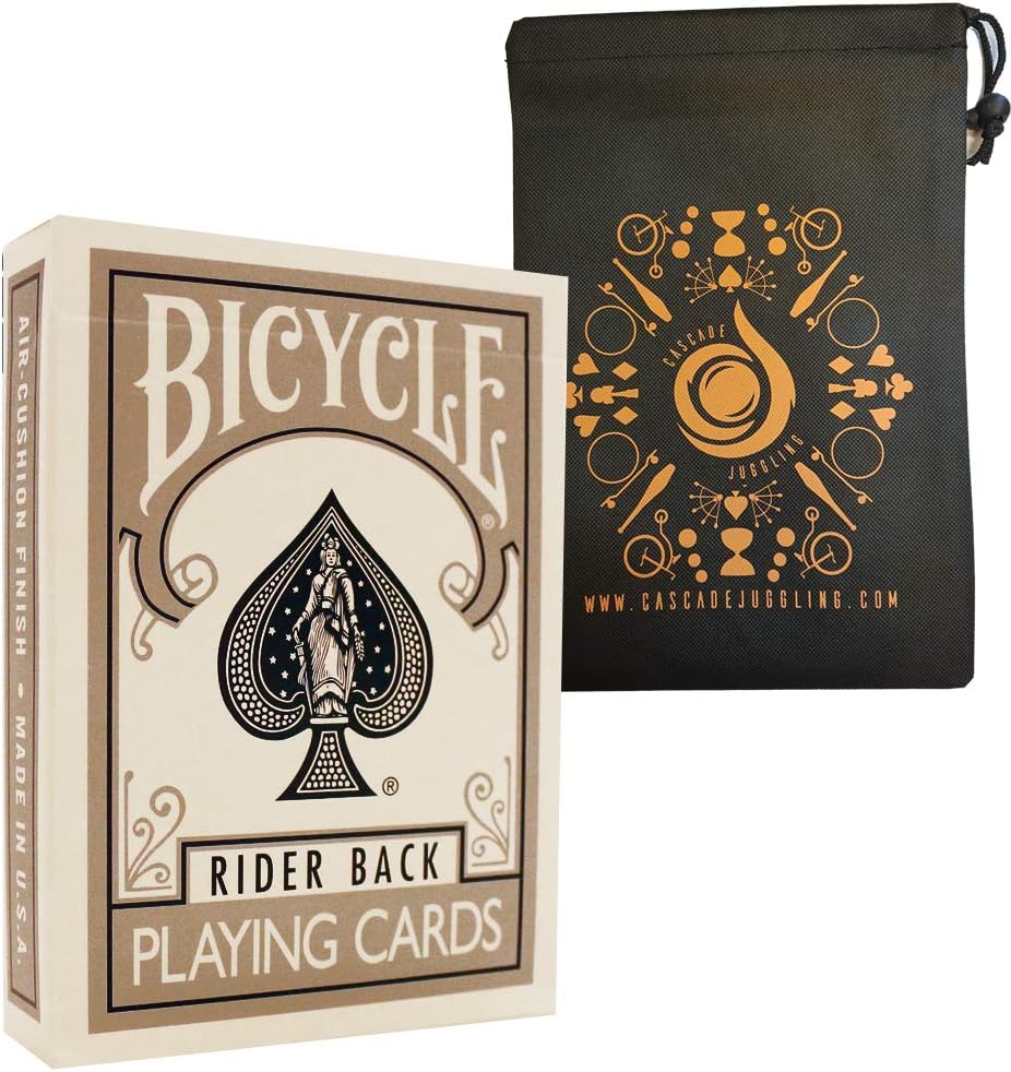 Silver Coloured Bicycle Playing Cards Classic Rider Back Design Includes Cascade Card Bag
