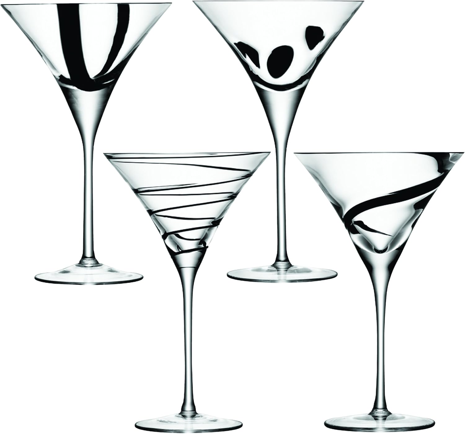 LSA International Jazz Cocktail Glass 250 ml Black Assorted, 250ml