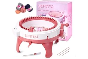 Ecueze SENTRO Knitting Machine, 48 Needles Knitting Loom Machine with Row Counter, Double Knit Loom Machine Kits, Suitable for Adult/Child DIY Knitting Gloves,Scarves,hat (K48)