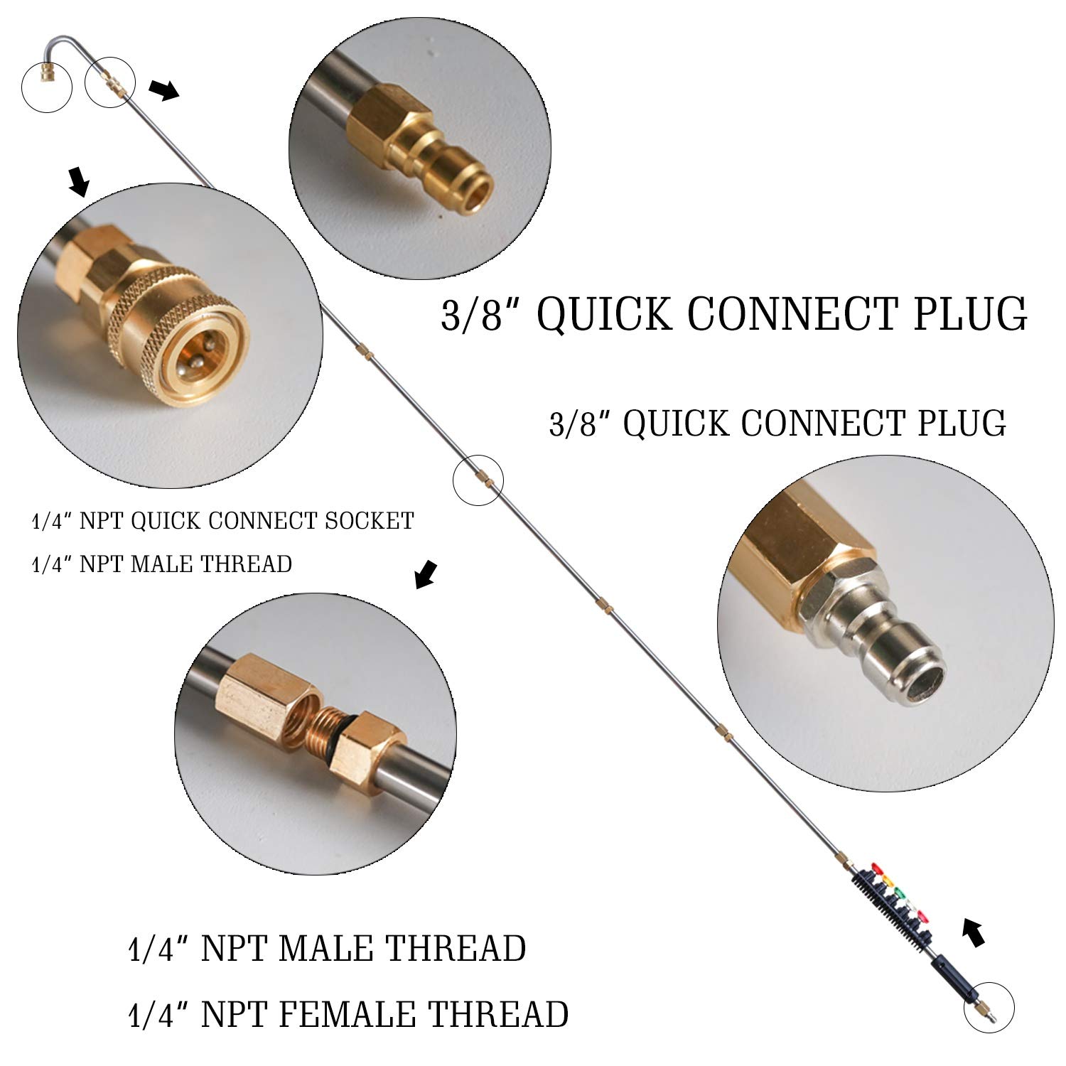 Xiny Tool Pressure Washer Extension Wand, 10 Pack Power Washer Lance
