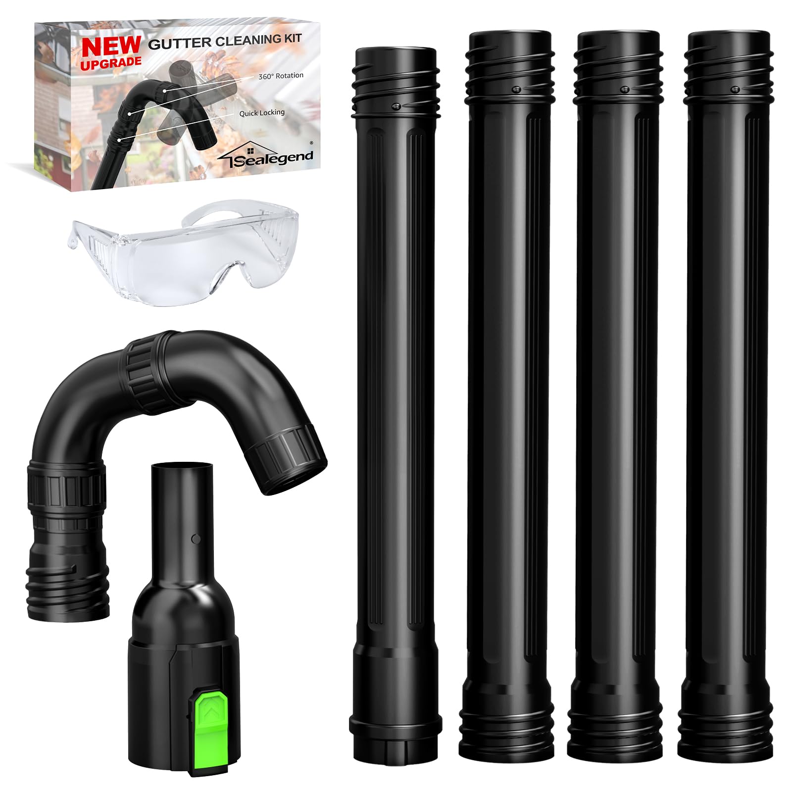 Photo 1 of ***NO RETURNS - FINAL SALE***
**ONLY PARTS** IMCOMPLETE** Gutter Cleaning Attachment Kit Compatible with EGO 530CFM, 580CFM, 575CFM, 650CFM, 615CFM, LBX6000 Leaf Blowers 360° Rotation Nozzle, Extends Up to 8.3FT from The Ground