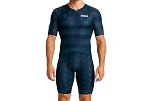 WIXEN SPORTS Wixen Men’s Aero Triathlon Suit – Quick Dry, Breathable Men Tri Suit with Rear Pockets Skinsuit for Swim Bike Run