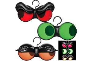 Joiedomi 3 Pack Halloween Decorations Indoor Halloween Lights with Timer Halloween Decoration Outdoor Halloween Party Supplies Halloween Flashing Eyes Decor for Yard Lawn Garden（Red,Green,Orange