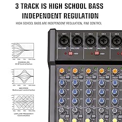 JXSOU Audio Mixer, 16-Channel DJ Mixer Bluetooth