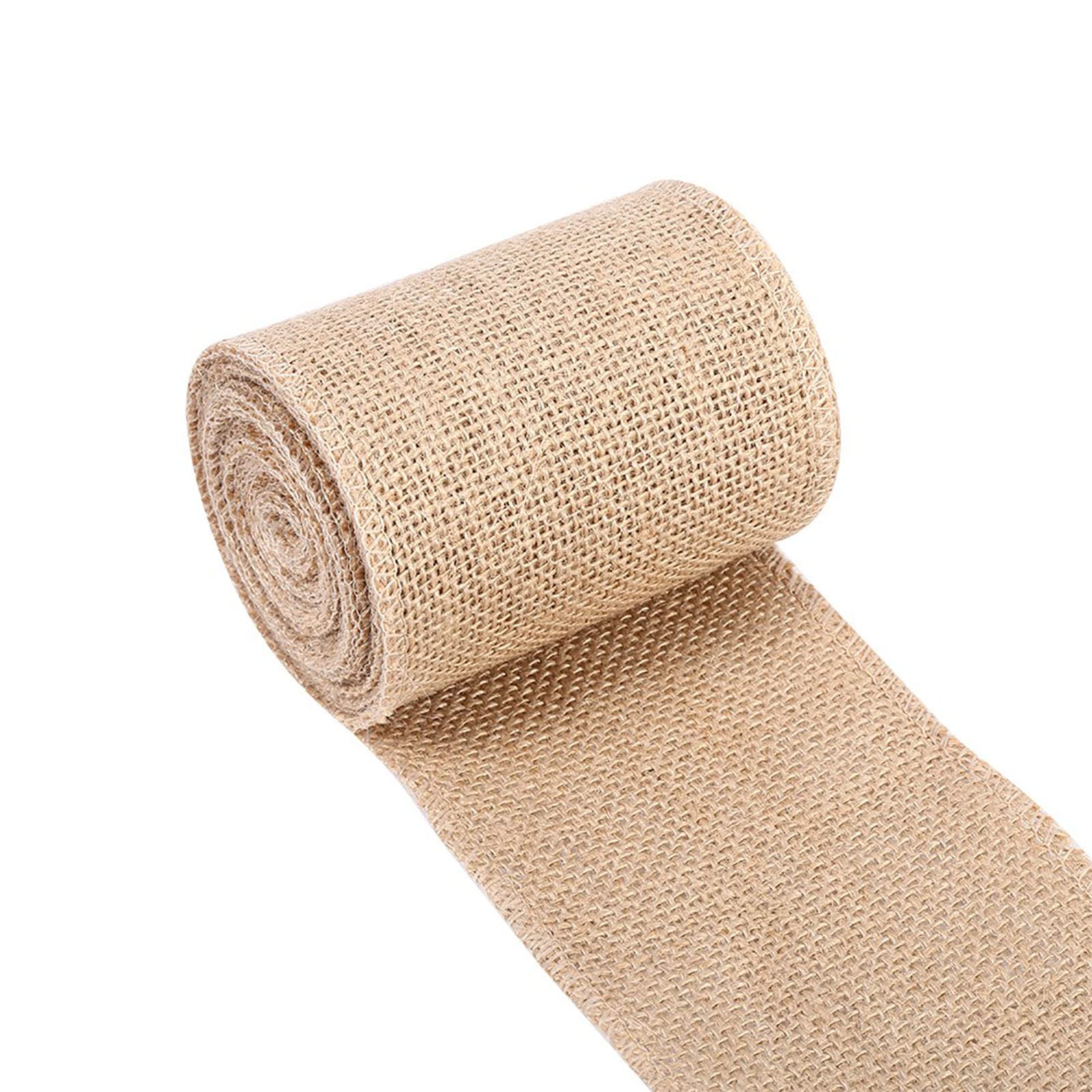 Burlap Roll for Table Runner - Jute Hessian Fabric with Sewn Edges - Rustic Vintage Wedding and DIY Crafts (10x500cm)