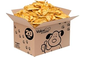 ValueBull USA Rawhide Chips, Chicken Infused, 20 Pound Bulk Pack - Natural & Safe, USA Beef Hide, Long Lasting, Chemical Free, No Artificial Flavors