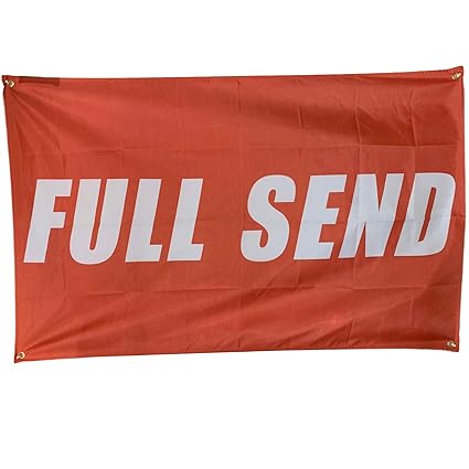 Full Send New Banner Flag April Drop Red White Black 3x5 Feet