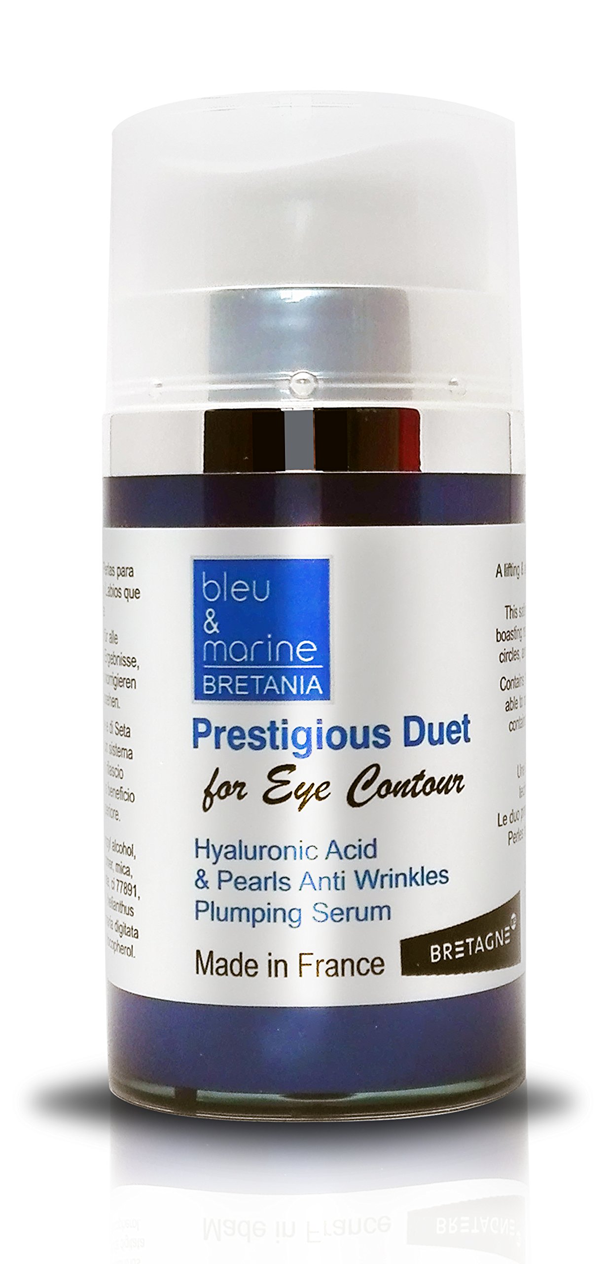 Hyaluronic Acid, Silk & Pearls Anti Ageing Plumping Serum Prestigious Duo - HUGE 50 ml airless - made in France
