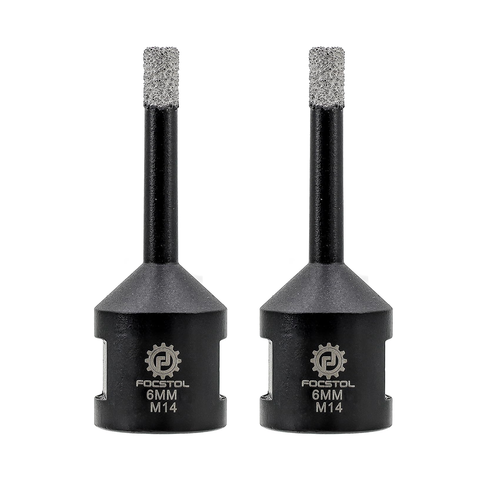 FOCSTOL Diamond Core Drill Bit - 2pcs 6mm Diamond Hole Saw for Porcelain Ceramic Tile Marble Granite Quartz M14 Thread — image 1
