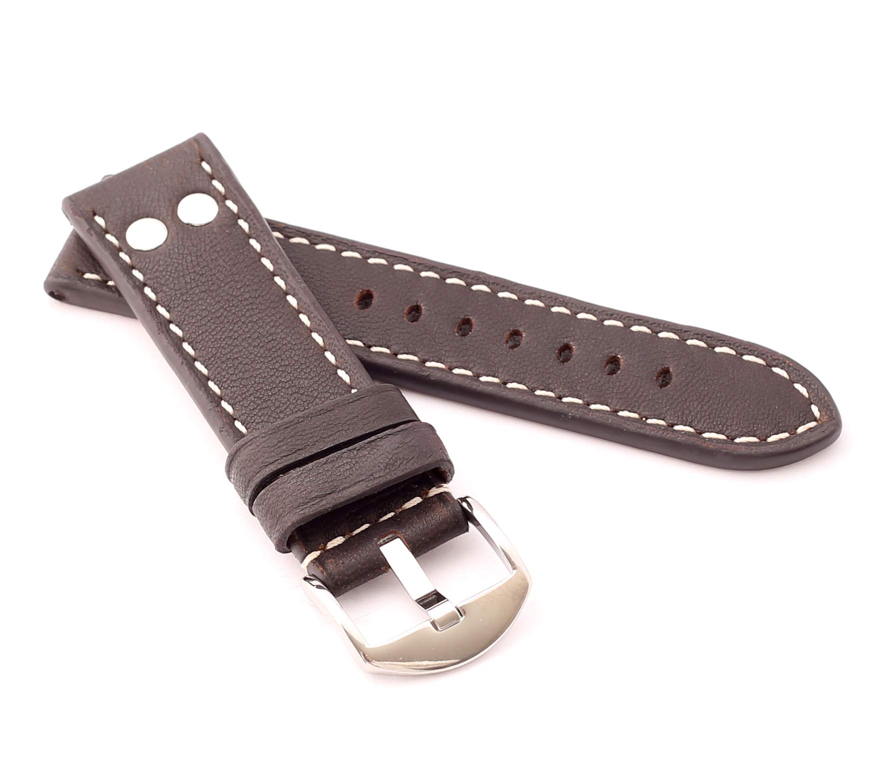 RIOS 1931 Unisex Vintage Leather Watch Strap Chesterfield 24mm