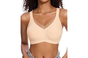 Gailife Womens Wireless Jelly Bras V Mesh No Underwire Comfortable Seamless Supportive T-Shirt Bra Everyday Bras