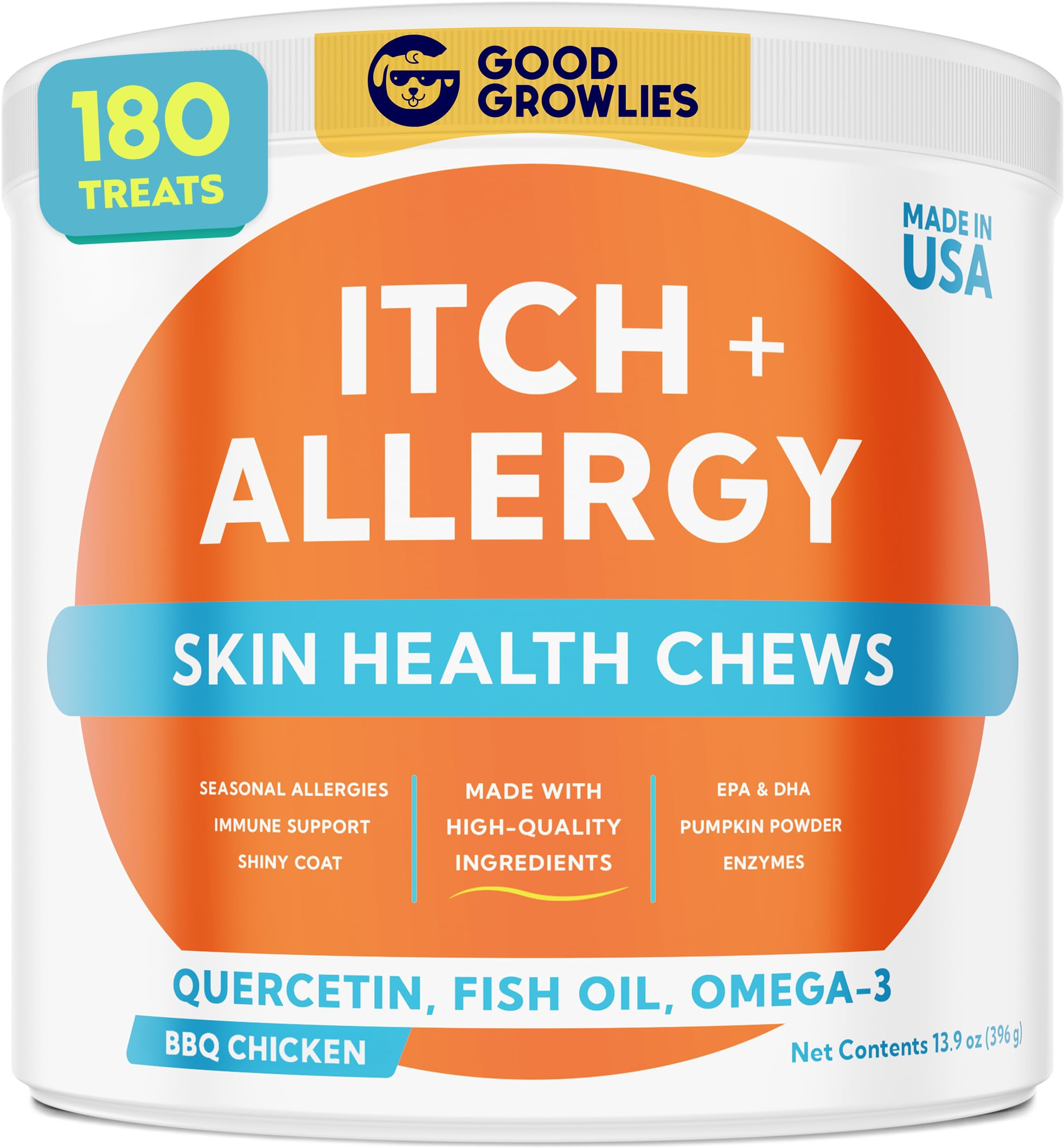 Photo 1 of BB 06/2028
Dog Allergy Relief Chews — Anti-Itch Skin & Coat Supplement: No Fillers, Just Flavor - Itchy Skin Relief Treatment w/Omega 3 Fish Oil - Itching&Paw Licking - Dry Skin&Hot Spots - BBQ Chicken
