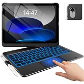 typecase Touch iPad A16 11th/10th Gen Case with Keyboard, 360&deg; Rotating | Multi-Touch Trackpad, 11-Color Backlit, Pencil Holder; Fits iPad A16 11&Prime; (2025) &amp; 10th Gen 10.9&Prime; (2022), Black