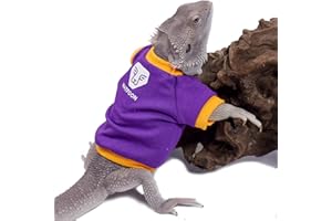 WATFOON Bearded Dragon Clothes Tank Accessories Costume Adjustable Reptile Hoodies Apparel Handmade Thermal Crew Warm Jacket for Skin Protection Photo Party Lizard Small Animal Gecko Chameleon(L)