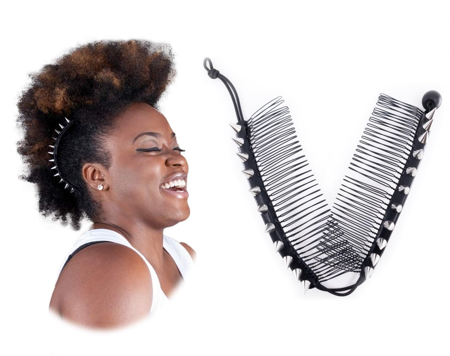 Photo 1 of HairZing clip |Stretchy Banana Hair Clips for Women with Silver |Vintage Clincher Comb Tool for Thick, Thin, and Curly Hair | Elastic Double Comb Clip for Girls (Large)