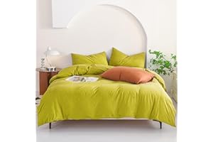 Luxlovery Chartreuse Comforter Set Queen Moss Green Bedding Comforter Set Full Modern Solid Grass Green Soft Breathable Yellowish-green Blanket Quilts 3 Piece Bedding Set for Women Men Kids