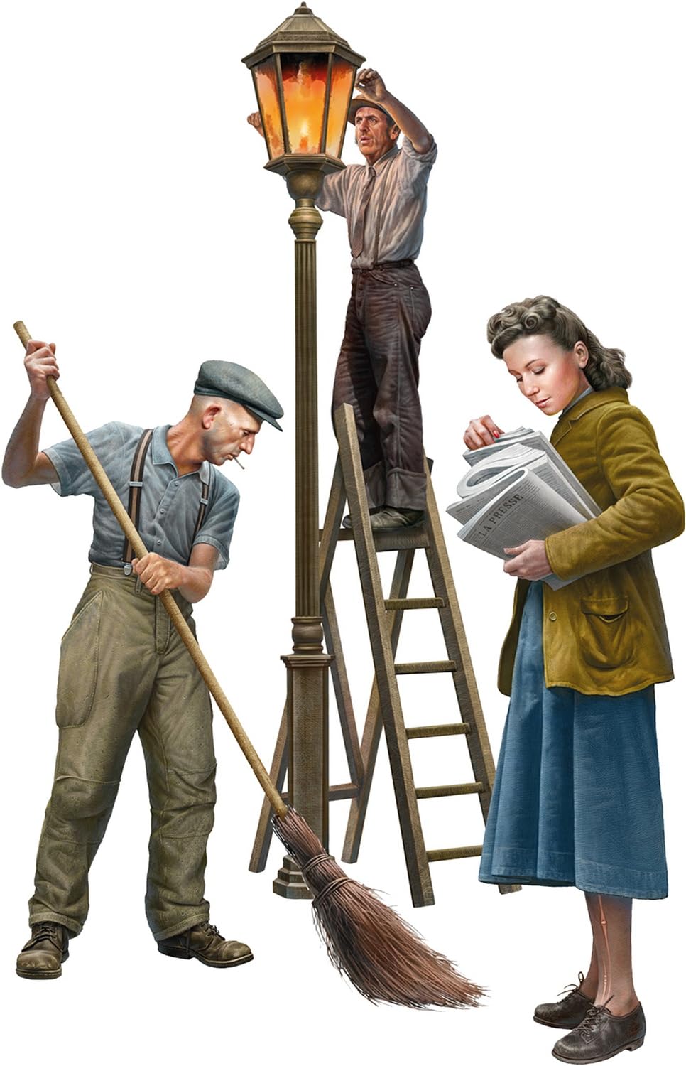 Miniart 1:35 Street Workers, Molded Color