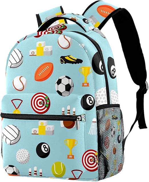 Sport Baseball Bowling Balls School Backpack Book Bag Travel Daypack