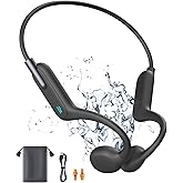 Rumatas Bone Conduction Headphones, Swimming Headphones Underwater Open Ear Built-in 32GB Memory IPX8 Waterproof for Swimming, Running, Cycling, Black