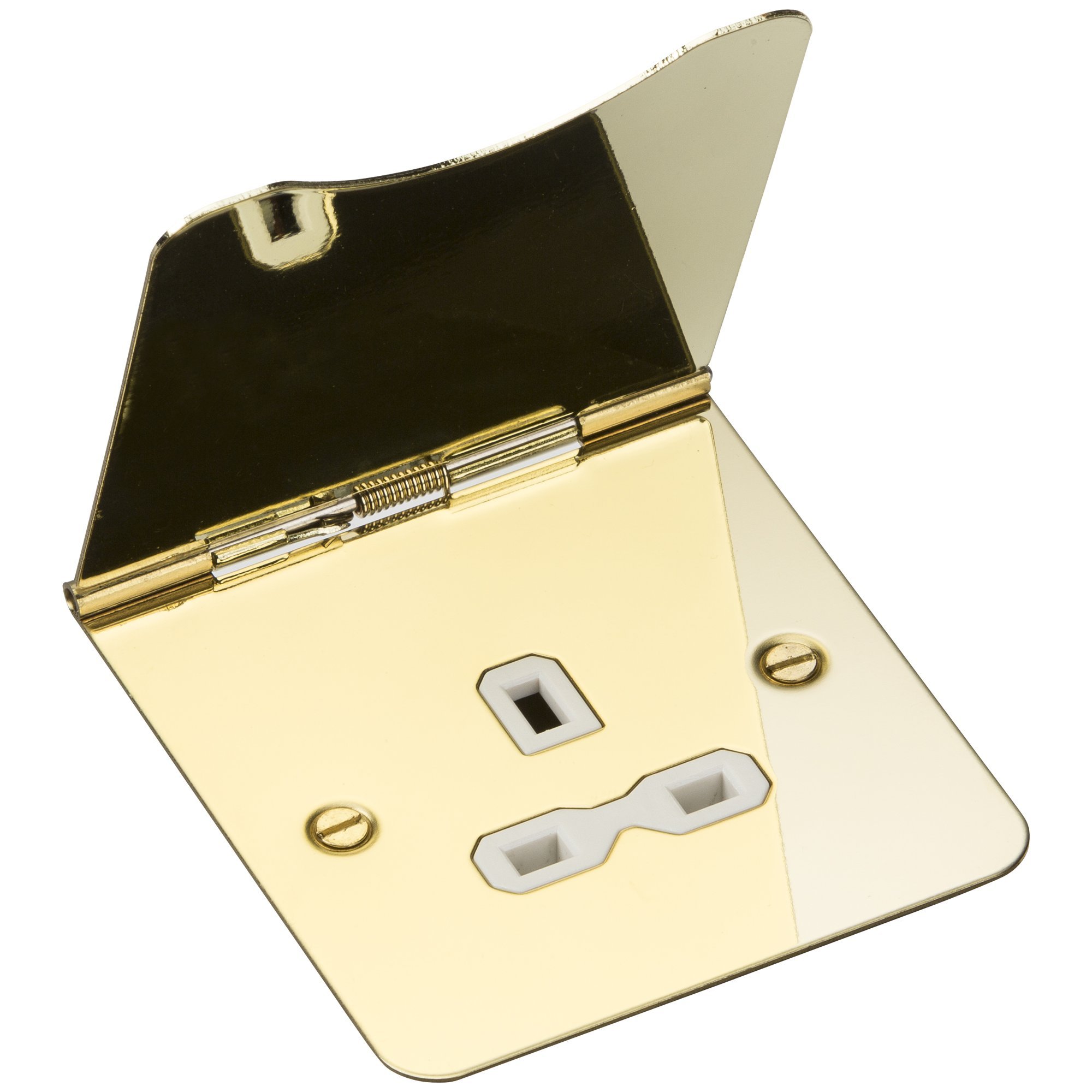 Knightsbridge FP7UPBW 13 A 1G Unswitched Floor Socket, Polished Brass