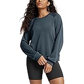 ODODOS Modal Soft Raglan Long Sleeves Sweatshirts for Women Oversized Crew Neck Pullover Tops