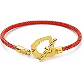 FOMCORT Bracelets Fashion for Men Women Cuff Bracelet, Charm Bracelet Titanium Steel 18K Gold Plated Bracelet Love Wire Rope Bracelets, Women's Gift Jewelry