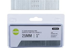 Cadex 21/25-2M 21 Gauge Headless Pin Nails, Galvanized, 1-inch, 2000 Pack, 25Mm (1")
