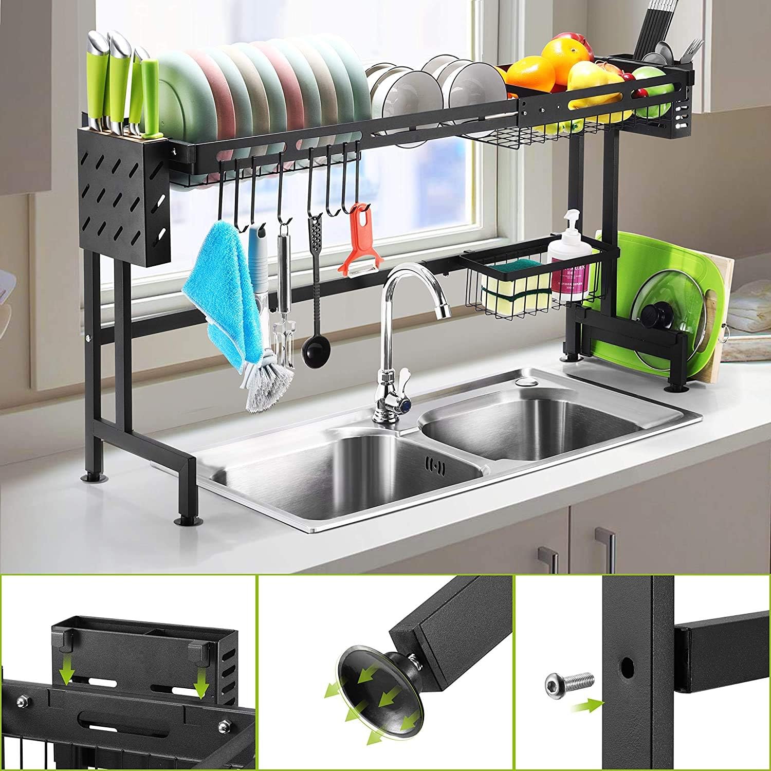 Over Sink Dish Drying Rack Dish Drainer,Expandable Dish Drying Rack(66