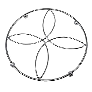 Stainless Steel Cooking and Cooling Racks, Flexible Display Stand Trivet for Hot Dishes, Wire Coaster, Kitchen Riser, Steamer, Decorative Hot Pads for Pots and Pans by American Dream (Chrome)