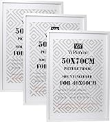 YiPinYin White 50x70cm Picture Frames Set of 3 with Mounts 40x60cm