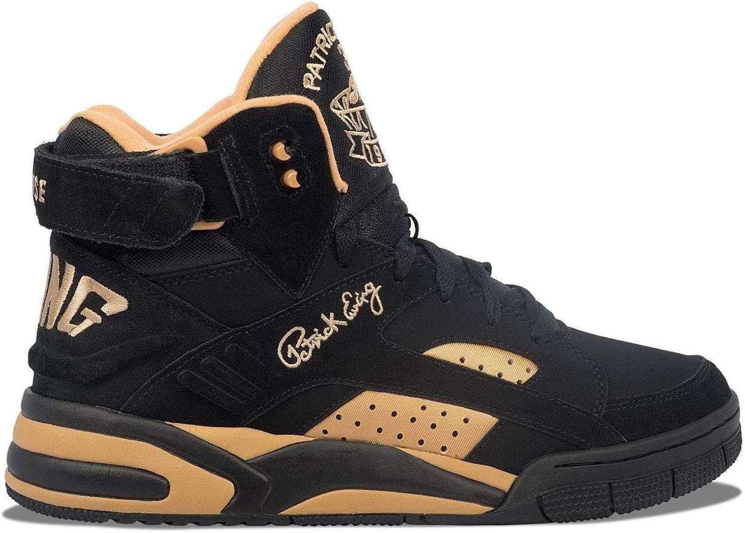 gold patrick ewing shoes