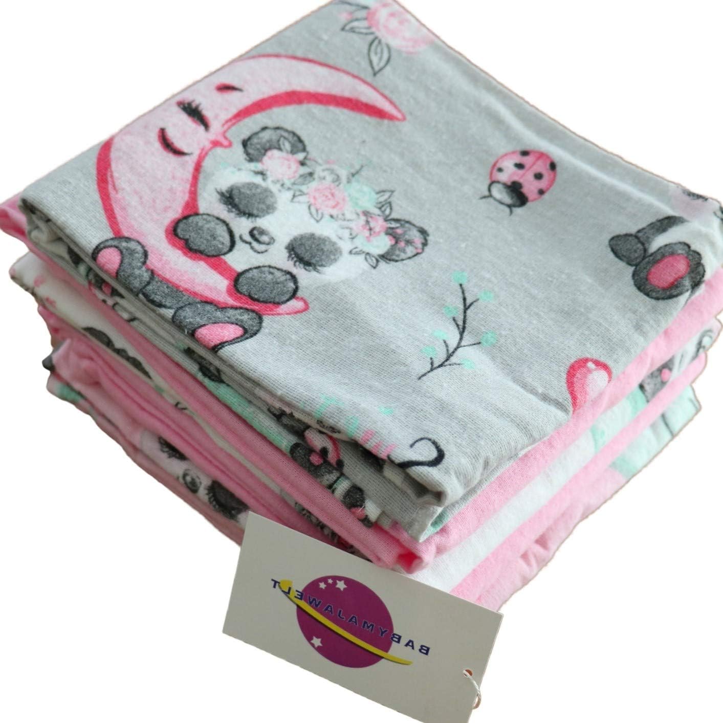 Baby Flannel Sheets 70/80 5 pack for Girl Nappies soft and cuddly