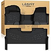 LASFIT Floor Mats for Ford F250 F350 F450 2017-2026 Crew Cab Front Bench Seat | Rear W/Fold-Flat Storage Carpet Floor Super Duty All Weather Protector TPE Car Floor Liner, 1st & 2nd Row, 2pcs Black