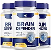 (3 Pack) Brain Defender Capsules, Official Brain Defender Supplement with All Natural Ingredients, Braindefender Advanced Nootroptic with Max Strength Vitamins for Health and Wellness (180 Capsules)