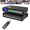 Yinker 16x16 HDMI Matrix Switcher & Splitter, 4K@30Hz, Rack Mount, IR Remote, EDID, HDCP, RS232, LAN Control