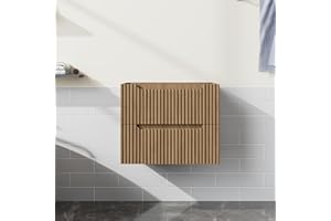 Homecart 24” Wall-Mount Bathroom Vanity Floating Bathroom Cabinet in Walnut, Sink Basin Not Included