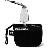 Club Scrub Golf Club and Golf Ball Cleaning Bag, Waterproof Clean Face Technology Liner, Detachable Clip, Machine Washable, Cleans Club Grooves, Dry Exterior (Neoprene or Microfiber Option Available)