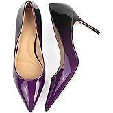 XINIUNIU High Heels for Women Pumps Gradient Patent Leather 3.25 inches 8CM Formal Sexy Fashion Stiletto Dress Wedding Shoes Pointed Toe