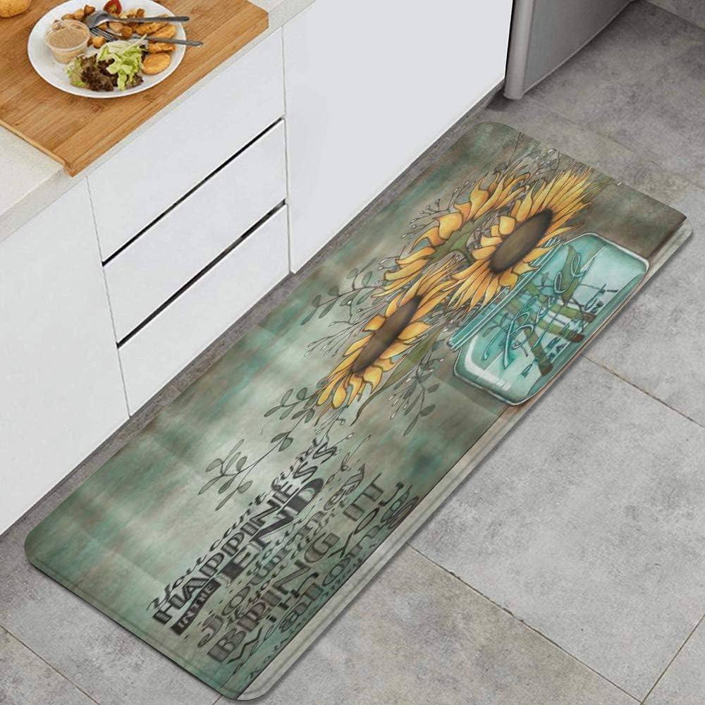 Sunflower in Bottle Anti Fatigue Kitchen Mat Comfort Floor