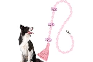 Meplait Dog Doorbells, Dog Doorbells for Potty Training, Adjustable Hanging Door Bell with 9 Bells Dog Bells to Go Outside for Small Medium Large Dogs (Pink)