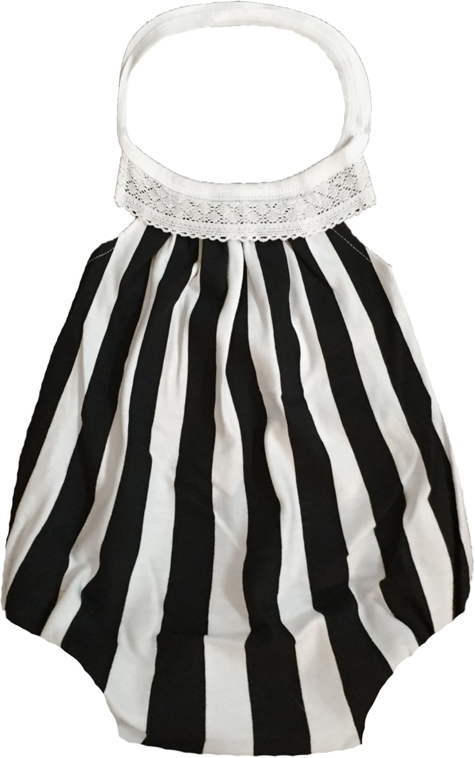 black and white striped baby romper