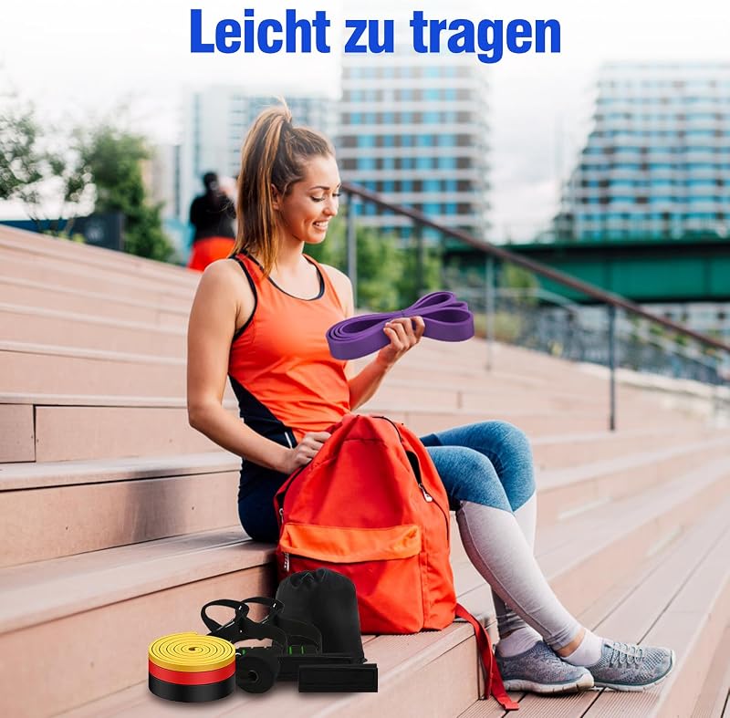 Fitnessbänder Resistance Bands Set mit 4 Stufen