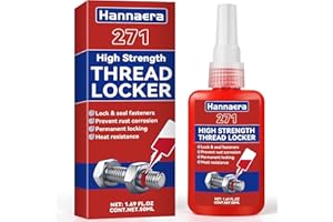 HANNAERA Thread Lock Red 271, Threadlocker High Strength, Lock Tight and Seal Metal Nuts, Bolts & Fasteners, All-Purpose, Anaerobic (1.69Fl oz/50ml)