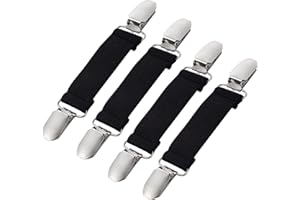 2 Pairs Winter Mitten Clips Elastic Stainless Steel Gloves Clips for Toddler, Kids, Baby and Adults Dress Clips Cinch Sweater