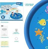 Peradix Sprinklers Pad 170cm Splash Pad Water Play Mat Garden Outdoor view 6