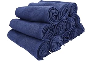 ARKWRIGHT LLC Arkwright Bleach Proof Salon Towels - Pack of 12 - Highly Absorbent, 100% Cotton, Quick Dry Spa Face Towel for Hair Stylist, Barber, Pedicure, and Esthetician, 16 x 28 in, Navy