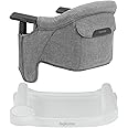 Inglesina Fast Table Chair - Stone Gray Melange + Fast Dining Tray - Portable Baby High Chair - for Babies & Toddlers up to 37 lbs - Fits Tables 0.8'' to 3.5'' Thick - Compact - Travel Bag Included